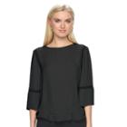 Women's Apt. 9&reg; Crochet Ruffle Top, Size: Xl, Black