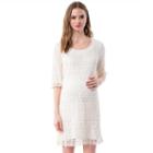 Maternity Pip & Vine By Rosie Pope Lace Shift Dress, Women's, Size: L-mat, White Oth