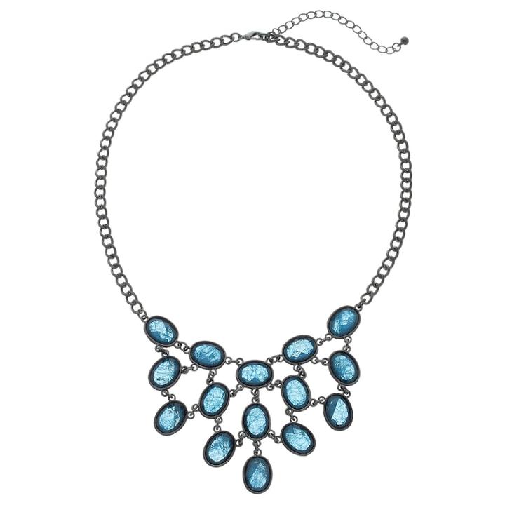 Mudd&reg; Blue Oval Statement Necklace, Women's