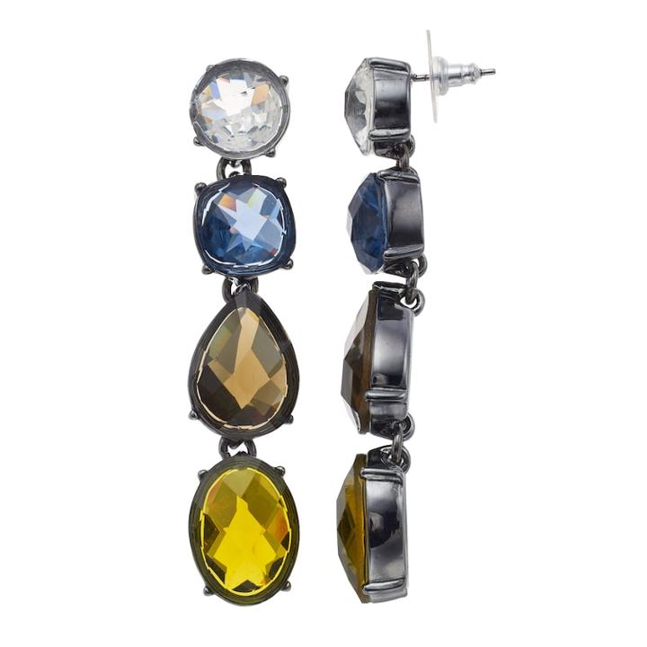 Simply Vera Vera Wang Colorful Nickle Free Linear Drop Earrings, Women's, Multicolor