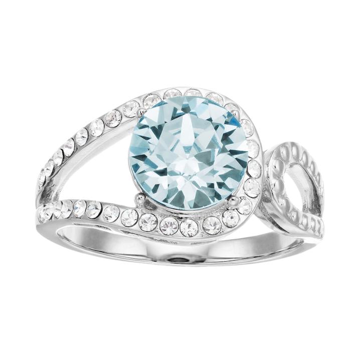 Brilliance Vintage Round Swarovski Crystal Ring, Women's, Size: 9, Blue