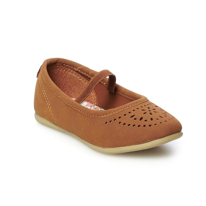 Carter's Toddler Girls' Laser-cut Flats, Size: 12, Brown