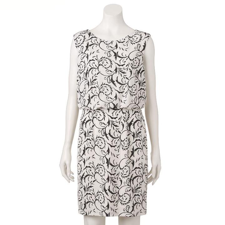 Women's Scarlett Glitter Blouson Dress, Size: 8, White Oth