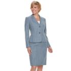 Women's Le Suit Chambray Jacket & Skirt Suit, Size: 6, Light Blue