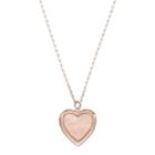 Lc Lauren Conrad Long Mother-of-pearl Heart Locket Necklace, Women's, White Oth