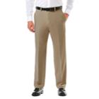 Men's Haggar&reg; Cool 18&reg; Pro Classic-fit Wrinkle-free Flat-front Expandable Waist Pants, Size: 38x32, Med Beige