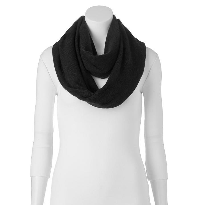 Apt. 9&reg; Cashmere Jersey Infinity Scarf, Women's, Black