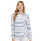 Women's Izod Weekend Linen-blend Shirt, Size: Small, Med Blue