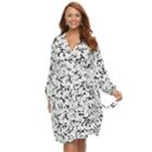 Plus Size Suite 7 Floral Faux-wrap Dress, Women's, Size: 1xl, Black