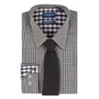 Men's Nick Dunn Modern-fit Patterned Easy-care Spread-collar Dress Shirt & Tie Set, Size: M-34/35, Black