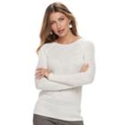 Women's Apt. 9&reg; Embellished Yoke Sweater, Size: Small, White