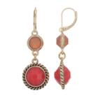 Dana Buchman Colorful Inlay Circle Drop Earrings, Women's, Pink