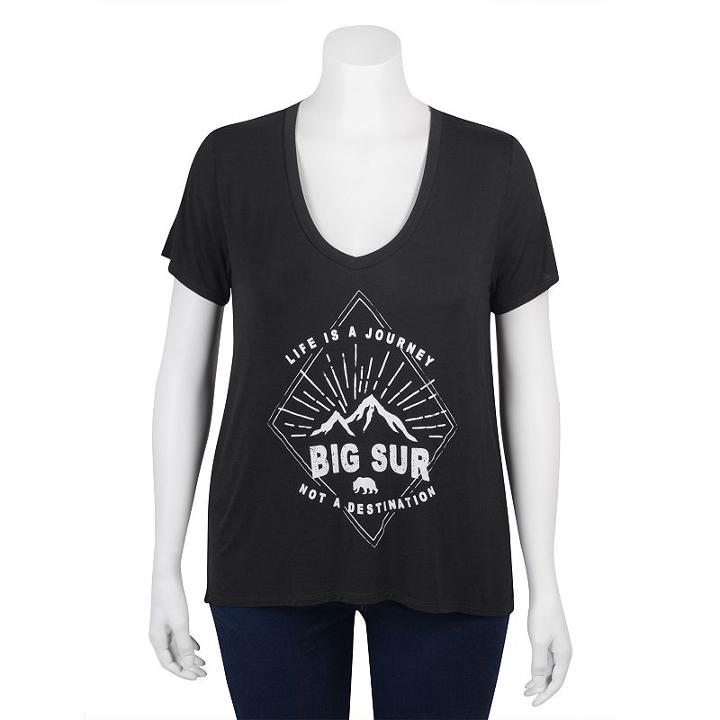 Juniors' Plus Size Grayson Threads High-low Graphic Tee, Girl's, Size: 2xl, Oxford