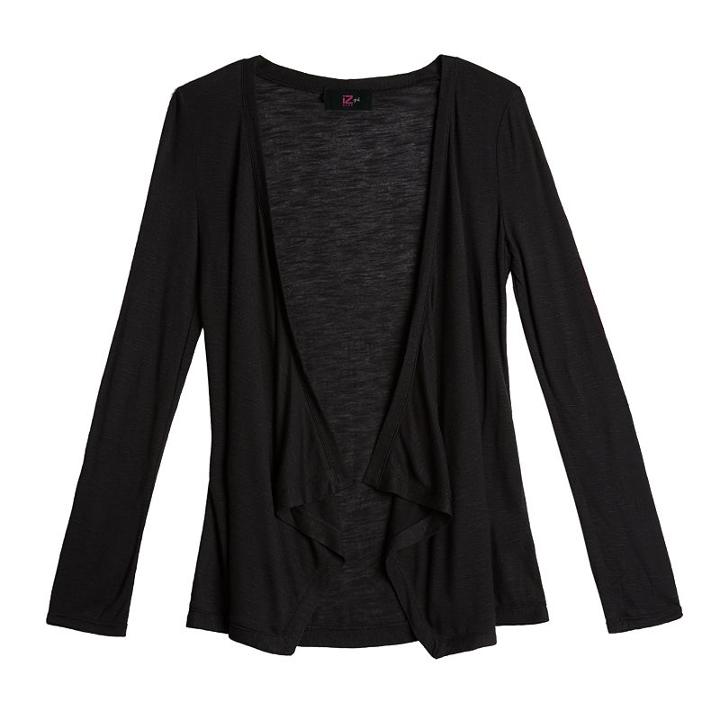 Girls 7-16 Iz Amy Byer Slub Draped Cardigan, Girl's, Size: Large, Black