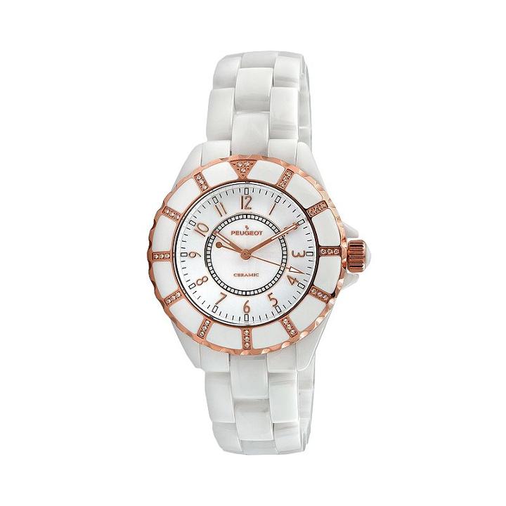 Peugeot Women's Crystal Watch - Ps4893wt, White, Durable