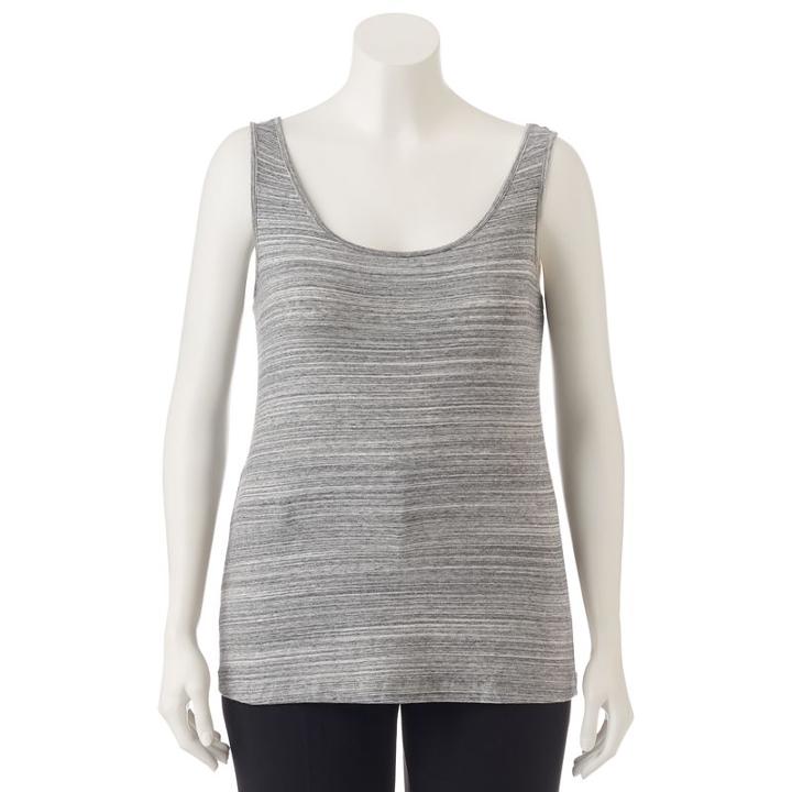 Plus Size Apt. 9&reg; Everyday Scoopneck Tank, Women's, Size: 0x, Grey Other