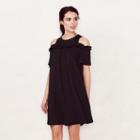 Women's Lc Lauren Conrad Cold-shoulder Shift Dress, Size: Large, Black