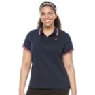Plus Size Fila Sport&reg; Striped-trim Polo, Women's, Size: 3xl, Blue (navy)