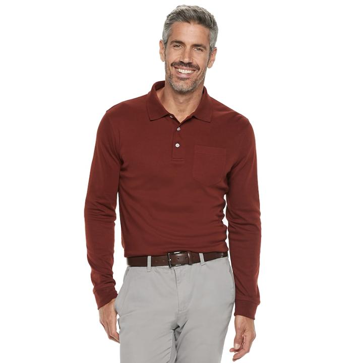 Men's Croft & Barrow&reg; Classic-fit Easy-care Interlock Polo, Size: Xl, Dark Red
