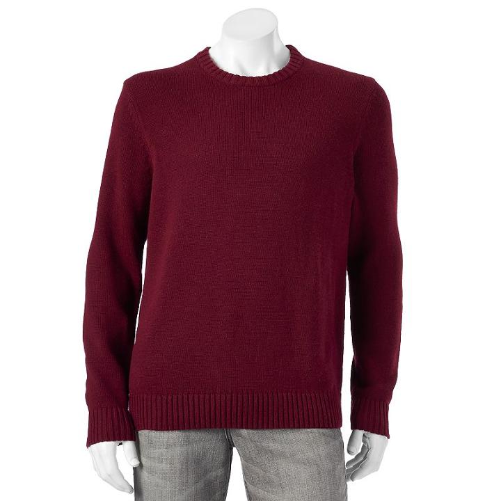 Big & Tall Croft & Barrow&reg; Classic-fit 5gg Crewneck Sweater, Men's, Size: 3xb, Dark Red