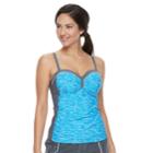Women's Free Country Bust Enhancer Underwire Tankini Top, Size: Small, Blue