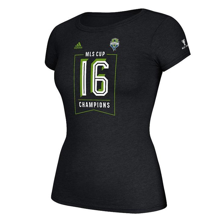 Women's Adidas Seattle Sounders 2016 Mls Cup Champions Tee, Size: Medium, Green