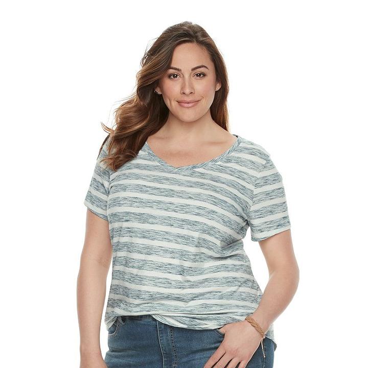 Plus Size Sonoma Goods For Life&trade; Essential V-neck Tee, Women's, Size: 4xl, Blue