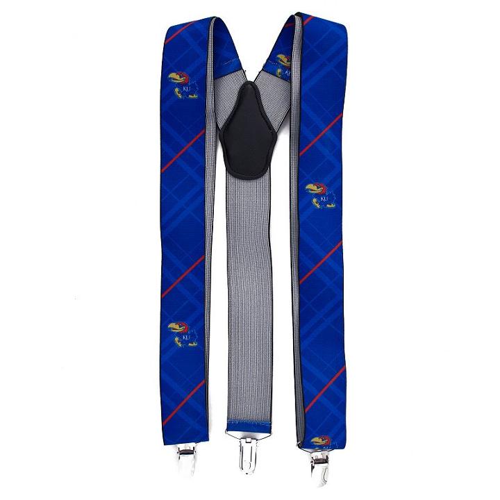 Men's Kansas Jayhawks Oxford Suspenders, Blue
