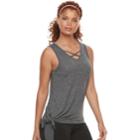 Women's Tek Gear&reg; Strappy Side Tie Tank, Size: Large, Black