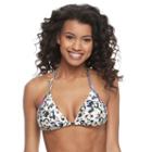 Women's Social Angel Printed Triangle Halter Bikini Top, Size: Large, Multicolor