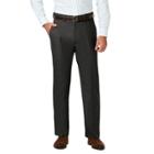 Men's J.m. Haggar Premium Classic-fit Stretch Sharkskin Flat-front Hidden Expandable Waist Dress Pants, Size: 40x30, Dark Grey