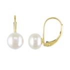 Freshwater Cultured Pearl 10k Gold Drop Earrings, Women's, White