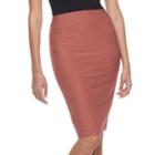 Women's Double Click Textured Pencil Skirt, Size: Xl, Red/coppr (rust/coppr)