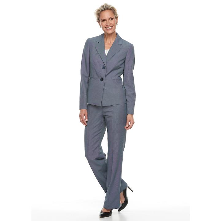 Women's Le Suit Double Button Simple Pant Suit Set, Size: 18, Beig/green (beig/khaki)