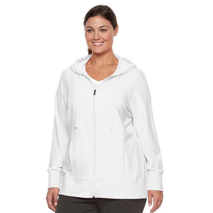 Plus Size Tek Gear&reg; Dry Tek Zip-front Hoodie, Women's, Size: 1xl, White