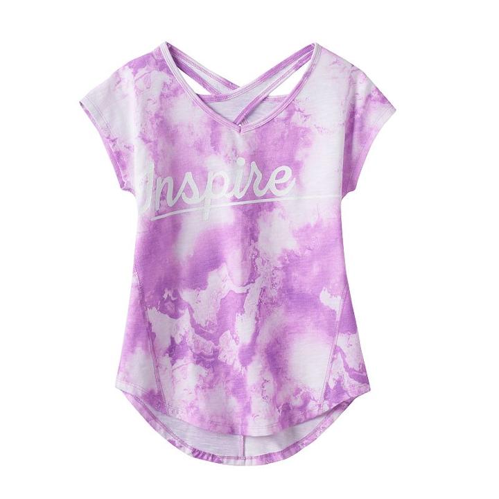 Girls 7-16 & Plus Size So&reg; Sugar Glitter Graphic Crossback Tee, Girl's, Size: 12 1/2, Lt Purple