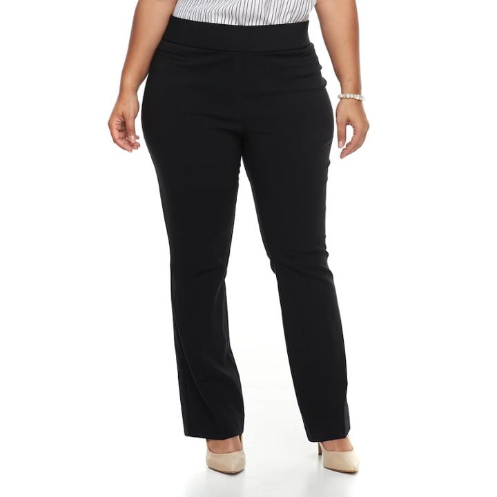Plus Size Apt. 9&reg; Twill Pull-on Bootcut Pants, Women's, Size: 18 W, Black