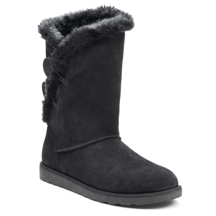 So&reg; Image Women's Suede Mid-calf Boots, Size: Medium (6), Black