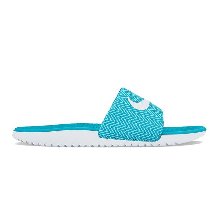 Nike Kawa Print Women's Slide Sandals, Size: 7, Blue