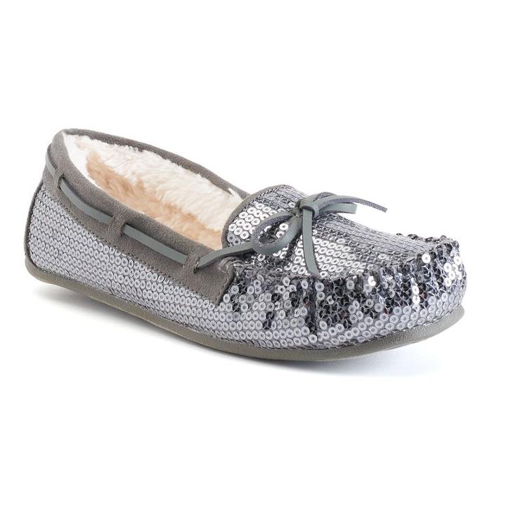 So&reg; Women's Moccasin Shoes, Girl's, Size: Medium (6), Grey