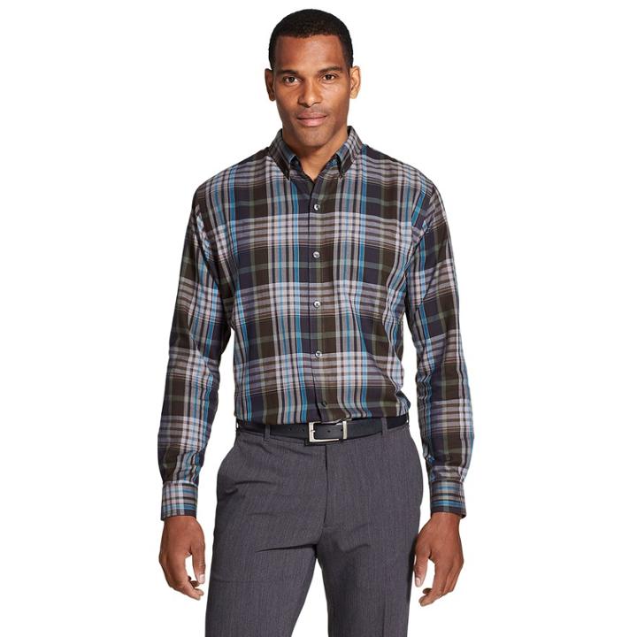 Men's Van Heusen Flex Classic-fit Non-iron Stretch Button-down Shirt, Size: Small, Blue