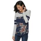 Juniors' Rewind Knit-to-woven Long Sleeve Tee, Teens, Size: Large, Blue