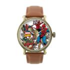 Marvel Spider-man Leather Watch, Men's, Brown