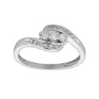 Round-cut Diamond Bypass Engagement Ring In 10k White Gold (1/4 Ct. T.w.), Women's, Size: 7