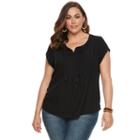 Plus Size Sonoma Goods For Life&trade; Pintuck Tassel Tee, Women's, Size: 2xl, Black