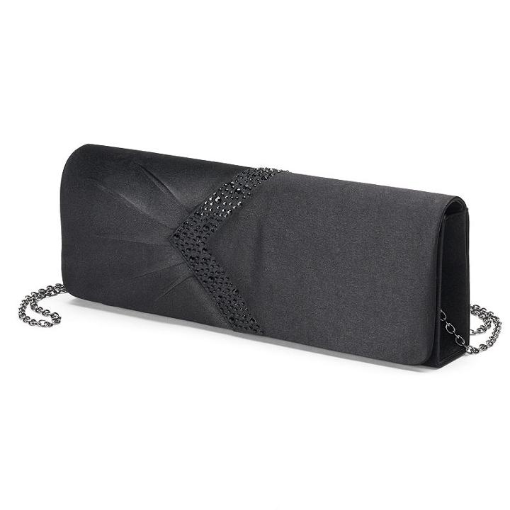 Lenore By La Regale Rhinestone Satin Clutch, Women's, Black