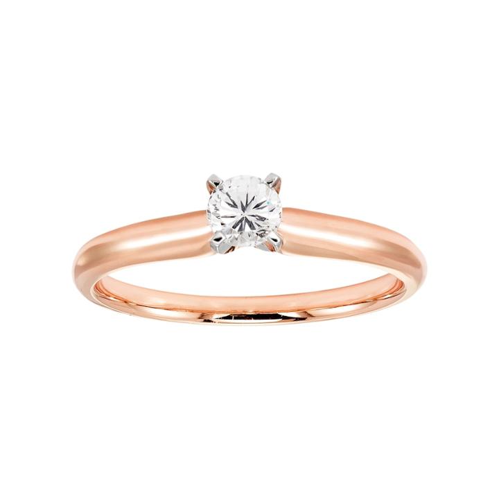 14k Rose Gold 1/4 Carat T.w. Igl Certified Diamond Solitaire Engagement Ring, Women's, Size: 5.50, White