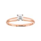 14k Rose Gold 1/4 Carat T.w. Igl Certified Diamond Solitaire Engagement Ring, Women's, Size: 5.50, White
