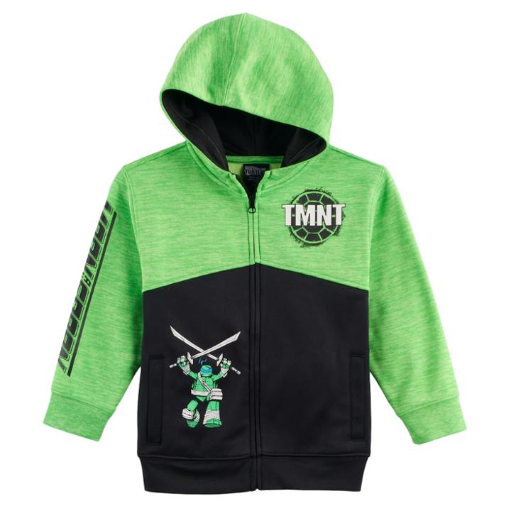 Boys 4-7 Tmnt Mean & Green Colorblock Zip Hoodie, Size: L(7), Green