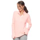 Junior's So&reg; Fleece Quarter Snap Pullover Top, Teens, Size: Xl, Brt Orange